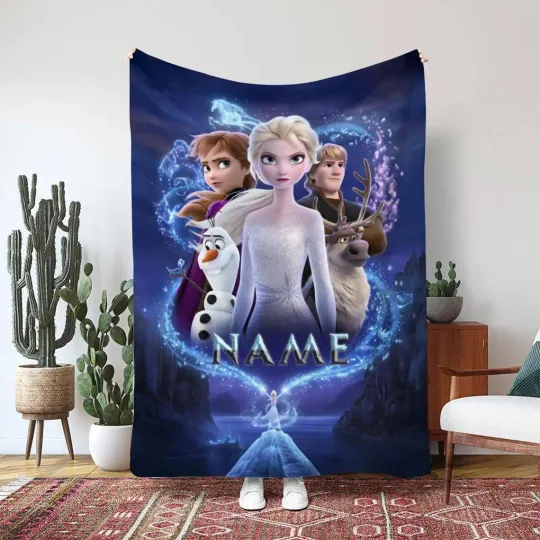 Fleece Blanket Funny Elsa Anna Happy