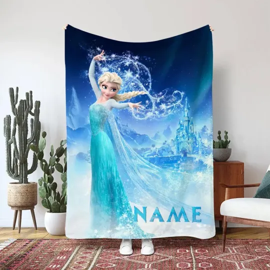 Fleece Blanket Funny Elsa Ice And Friends Happy