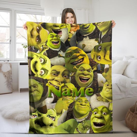 Personalized Shrek Characters Quilt Blanket, Gift For Shrek Film Fans Quilt Blanket