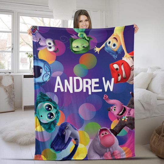 Discover Custom Inside Out 2 Character Blanket | Disney Inside Out New Emotions Blanket