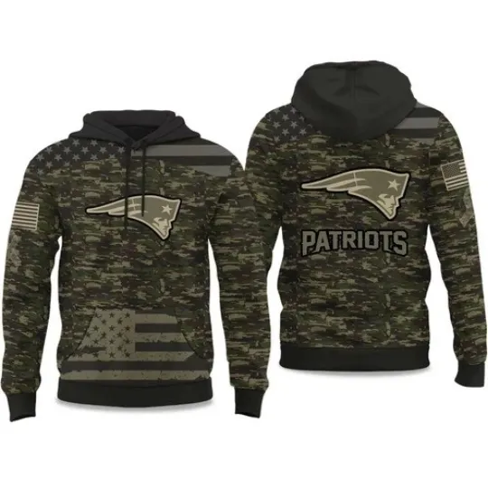 Discover 2025 Patriots Salute to Service Camo Hoodie All over print