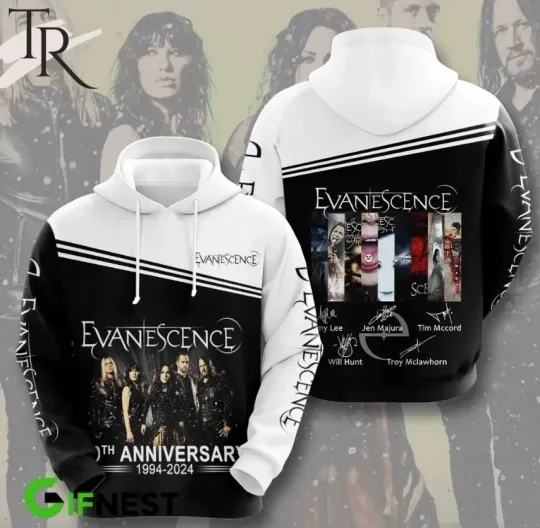 Discover Evanescence 30th Anniversary 3D ALl Over Print Hoodie