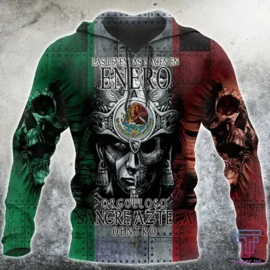 3D All Over Aztec Warrior Mexican Hoodie all over print