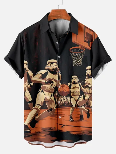 The Stormtrooper Be with you, Especially Playing Basketball Hawaiian Shirt