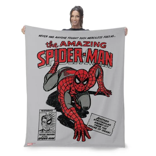 Discover Spider-Man Peter Parker Alias Disneyland Christmas Holiday Fleece Blanket