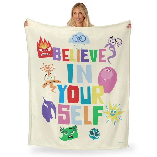 Discover Disney Inside Out 2 I Believe Disneyland Christmas Holiday Fleece Blanket