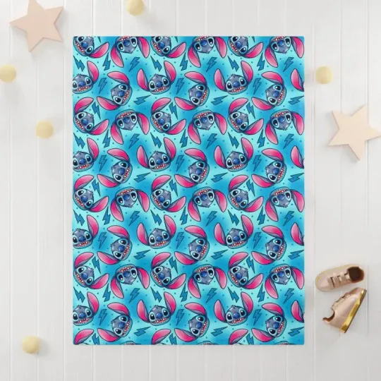 Discover Disney Funny Stitch Fleece Blanket