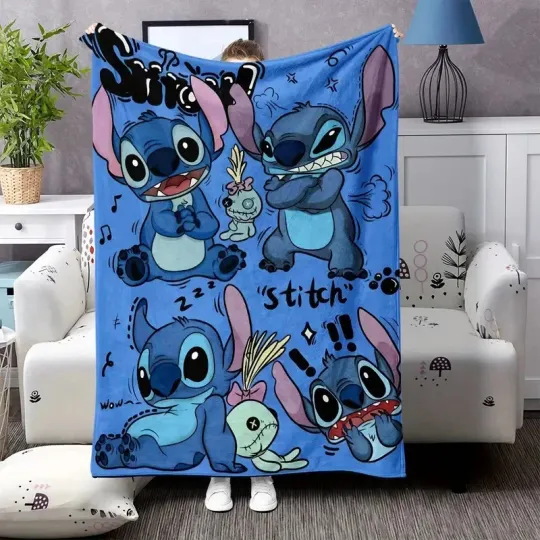 Discover Disney Cute Stitch Emotions Fleece Blanket