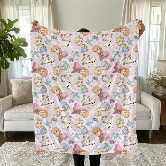 Discover Disney Elsa, Anna, Olaf Fleece Blanket