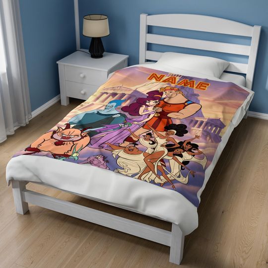 Hercules Movie Fleece Blanket, Hercules Megara Hades Home Decor