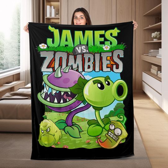 Personalized Plants And Zombies Blanket, Plants Vs Zombies Kids Blanket