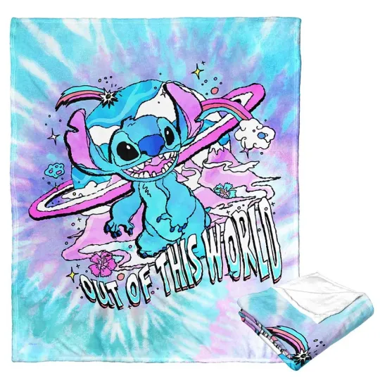 Discover Disney Lilo And Stitch Hippie Stitch Out Of This World Cozy Fleece Blanket