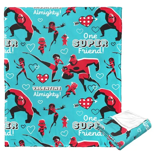 Discover Disney Pixar The Incredibles Super Valentine Cozy Fleece Blanket