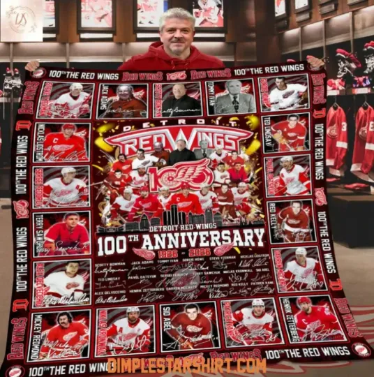 Discover Detroit Red Wing 100Th Anniversary 1926 2026 Blanket Fleece