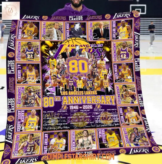 Discover Los Angeles Laker 80Th Anniversary 1946 2026 Blanket