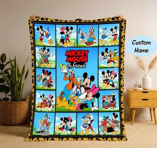 Discover Personalized Mickey Clubhouse Fleece Blanket, Mickey And Friends Fleece Blanket