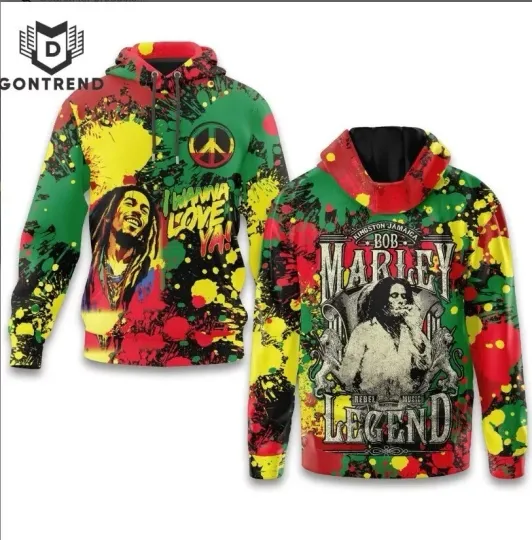 I Wanna Love Ya Bob Marley Legend Hoodie 3D GLC054834