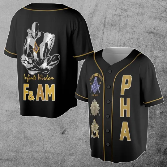 Discover Custom Masonic Lodge PHA Freemason Infinite Wisdom F&AM 3D Baseball Jersey