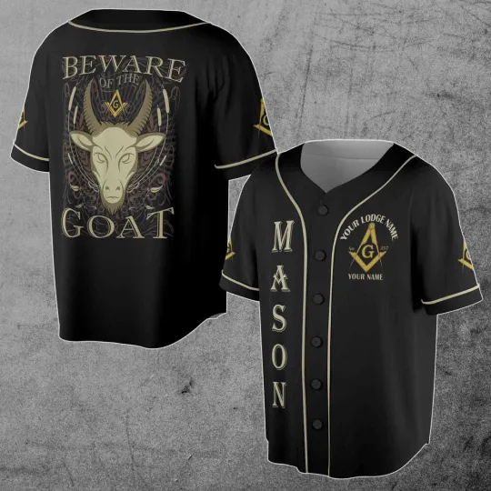 Discover Masonic Beware Of The Goat Funny Freemason Baseball Jersey