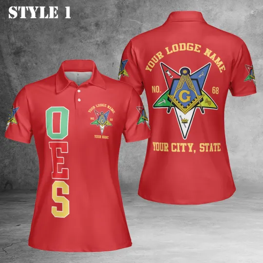 Discover Custom Name Order of the Eastern Star Masonic Women 3D Polo Shirt