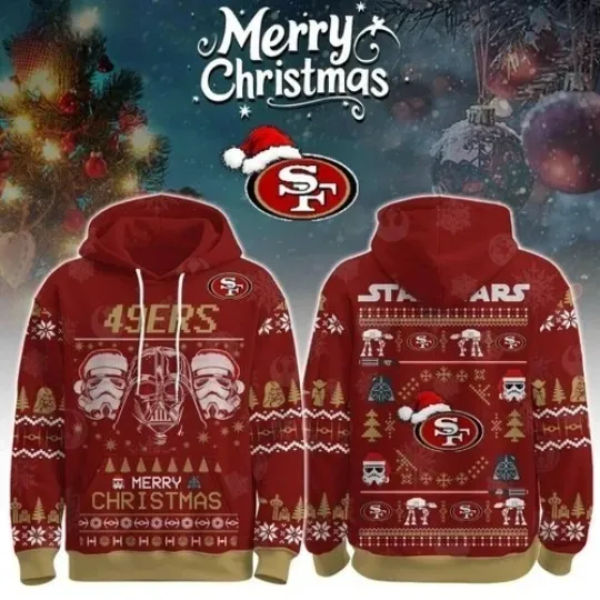 Discover 49-ers Merry Christmas The Force Edition Hoodie ALL SIZES