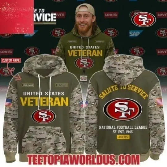 Discover US Veterans Day x 49-ers Hoodie All sizes
