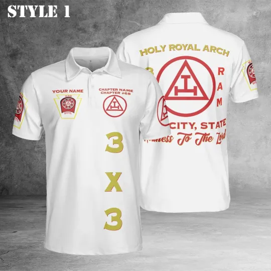 Discover Custom Name Holy Royal Arch Masonry York Rite Freemasonry Mason Polo Shirt S-5XL