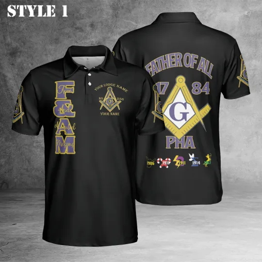 Discover Personalized Lodge Prince Hall Mason Father Of All Polo Shirt S-5XL