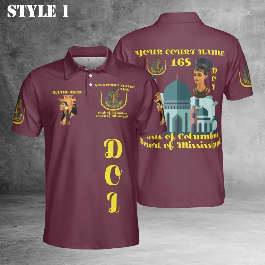 Discover Custom Name DOI Daughters Of Isis DAUGHTERS TEMPLE SCENE Aeaonms 3D Polo S-5XL