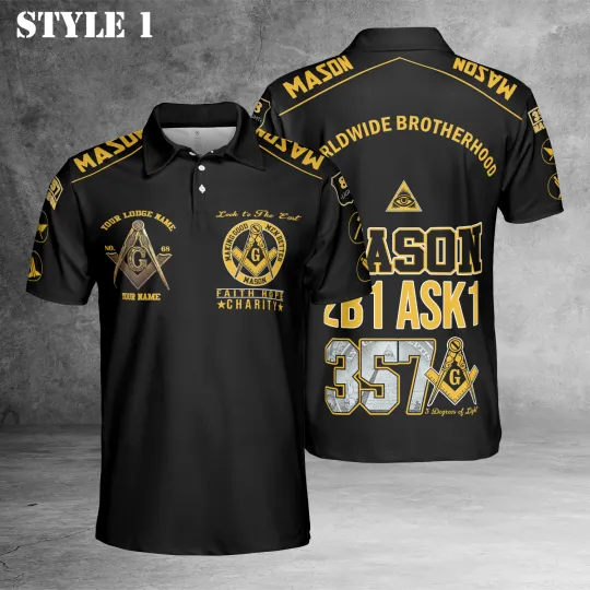Discover Custom Prince Hall Worldwide Brotherhood 3D All Over Print Polo Shirt Size S-5XL
