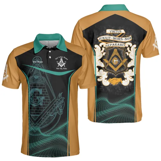 Discover Personalized Lodge Masonic Virtus Junxit Mors Non Separabit Polo Shirt S-5XL