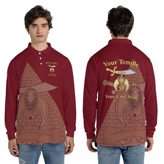 Discover Custom Name Temple Shriners Noble Ancient Long Sleeve Polo Shirt