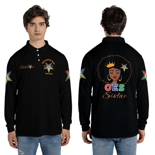 Discover Customized OES Sistar Custom Order of the Eastern Star Long Sleeve Polo Shirt