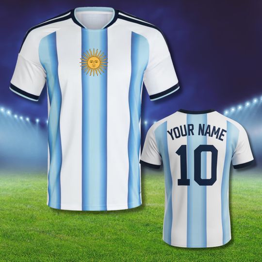 Discover Personalized Argentina Soccer Jersey with Name Number, Football Fan Shirt