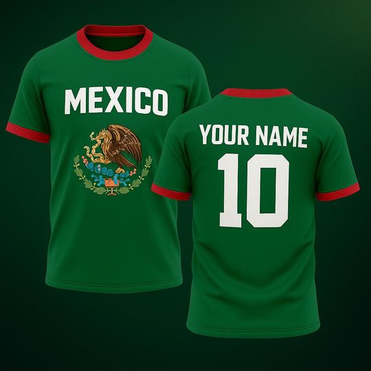 Discover Custom Mexico 3D Shirt - Personalized Mexican Flag Tee with Name and Number