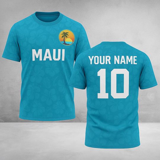 Discover Custom Maui Island Jersey Shirt  Personalized Hawaii Beach Tee with Name & Number