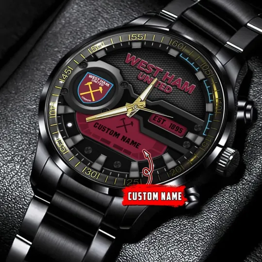 Discover West Ham EP..L Personalized Black Stainless Steel Watch Gift For Fans