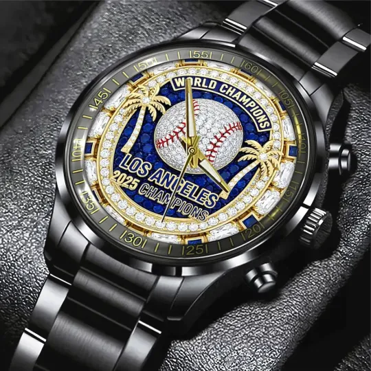 Discover D@dgers World Series 2025 Black Stainless Steel Watch, Gift For Fans
