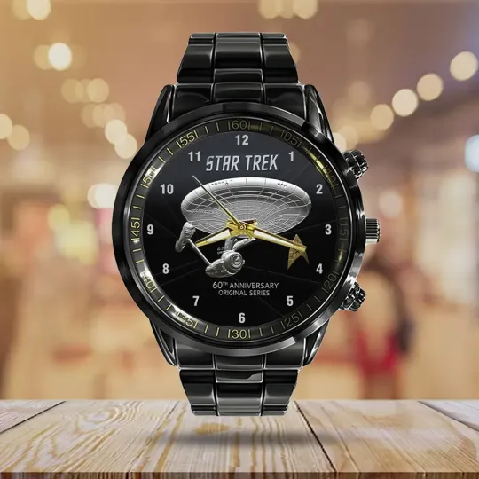 US Navy Black Stainless Steel Watch, Gift For Fans