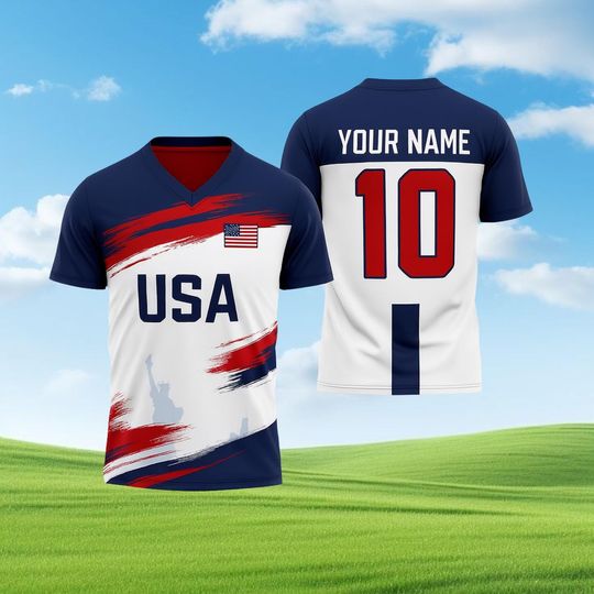 Discover Custom USA Football, Personalized gifts with Name Number shirt, USA soccer Team, Team Party Uniform