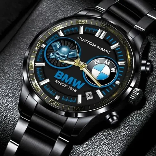 Discover BMW Car Personalized Black Stainless Steel Watch Gift For Fans