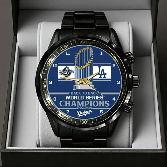 Discover Dodgers World Series 2025 Black Stainless Steel Watch