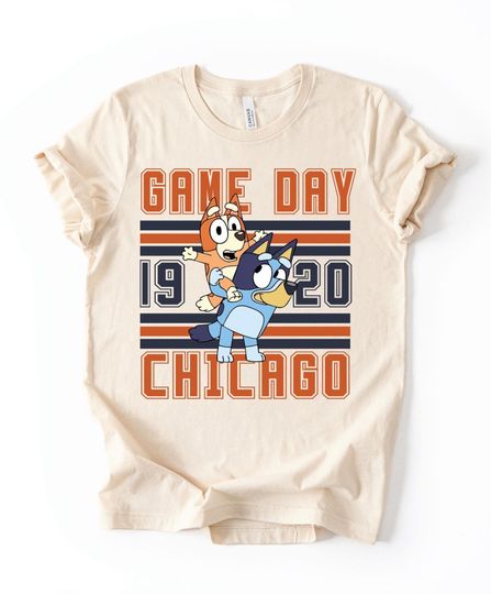 Discover Chicago Football Shirt  Blue Dog and Bongo Football Sweatshirt  Game Day Family Outfit  Toddler Tailgate Tee  Fall Football Season Shirt
