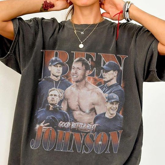 Discover Retro Ben Johnson Good Better Best Football Tshirt Sweatershirt, Trendy Footballer Bootleg Style, Gift For Fan Game Day Apparel