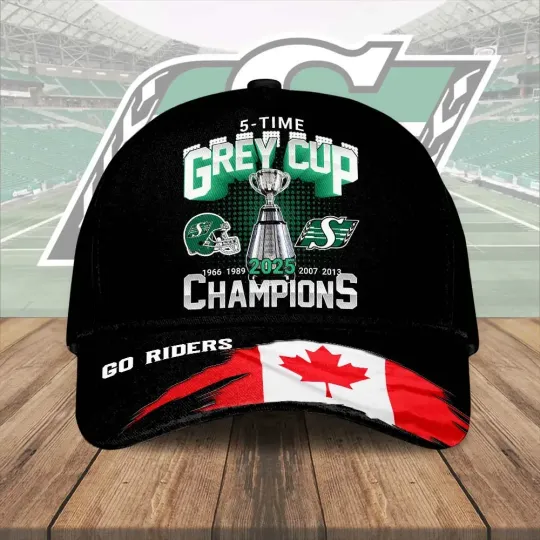 Discover Saskatchewan Roughriders 2025 Grey Cup Champions Classic Cap, Gift For Fans