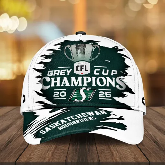 Discover Saskatchewan Roughriders 2025 Grey Cup Champions Classic Cap – 13805
