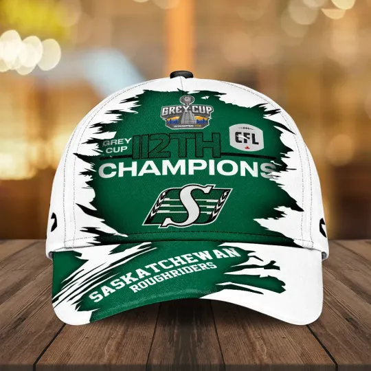 Discover Saskatchewan Roughriders 2025 Grey Cup Champions Classic Cap – 3807