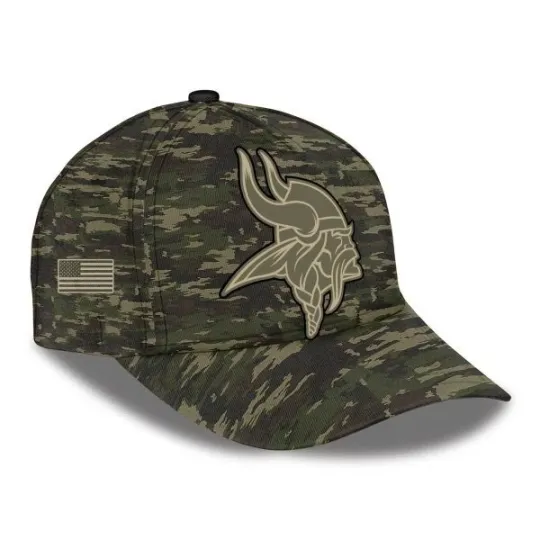 Discover 2025 Vikings Salute to Service Camo Cap, Gift For Fans