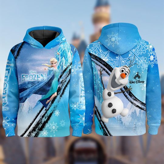 Discover Frozen Elsa Christmas Hoodie, Disney 3D Xmas Sweater, Elsa Princess Xmas Sweatshirt, Princess Cartoon Character Shirt, Magic Kingdom Shirt