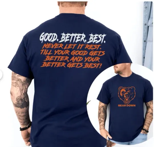 Chicago Football Double Sided T-Shirt Bear Down Chicago FF Band